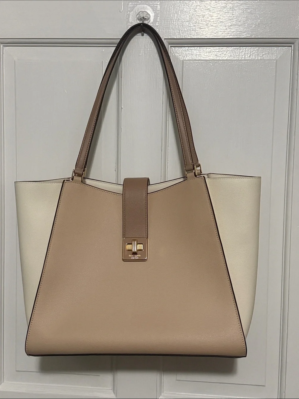 kate spade Two-Tone Beige and Cream Leather Tote